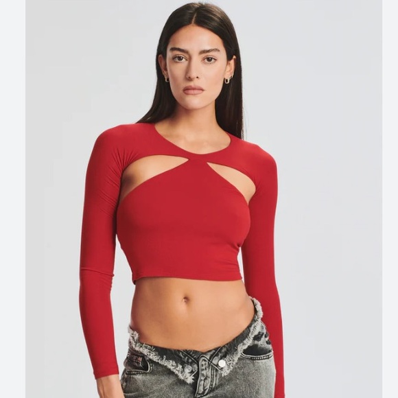 SER.O.YA.ELLIS SUPER SOFT TOP IN CHERRY RED NWT'S - Picture 7 of 7